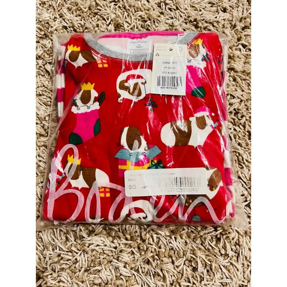 NWT❤️Mini Boden 2-Pack Assorted Two-Piece Fitted Pajamas sz7Y